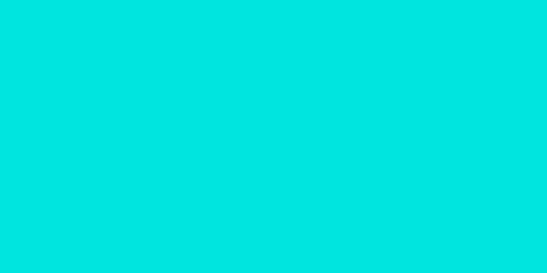 Amostra de cor para o código hexadecimal #00e5df