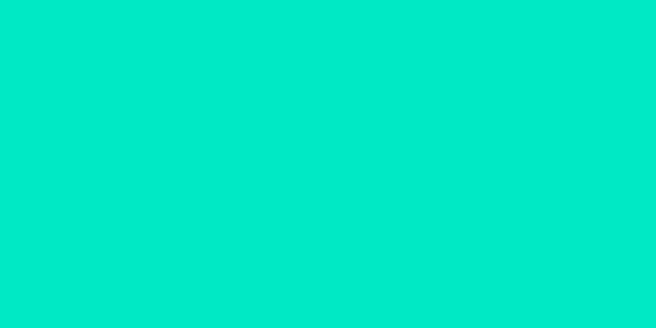 Amostra de cor para o código hexadecimal #00e9c5