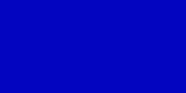 Amostra de cor para o código hexadecimal #0305c0